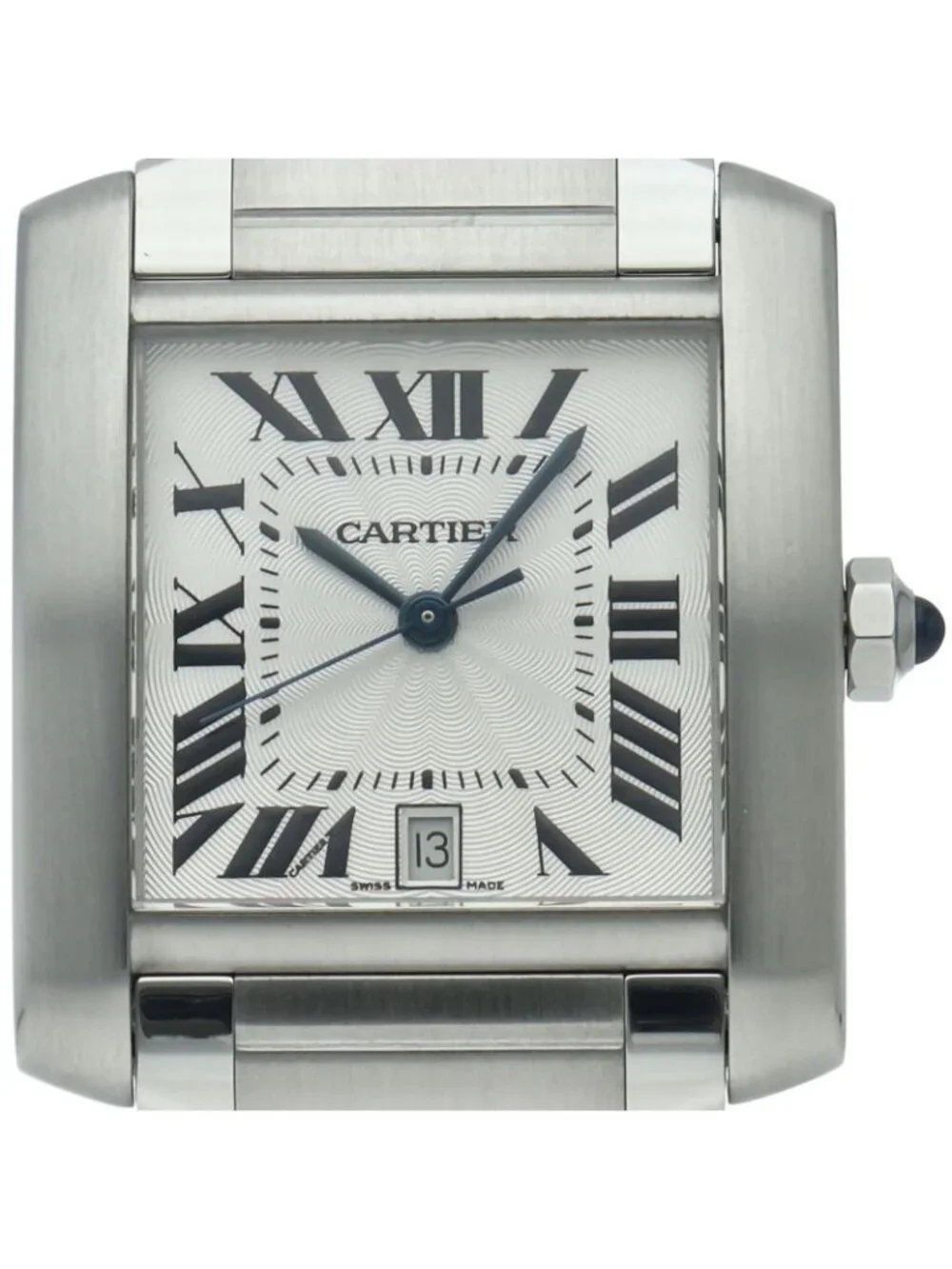 Cartier Tank Francaise LM Watch Auto Box SS Silver Polished